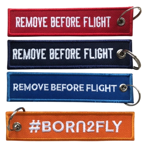 Chaveiro de tecido - Remove Before Flight - COM ARGOLA-CHT02
