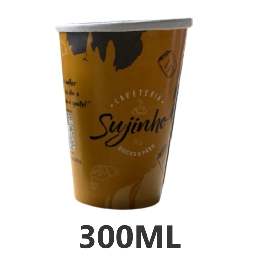 Copo Reciclavel/biodegradavel 300ML - Com e Sem Tampa-AFK-776533