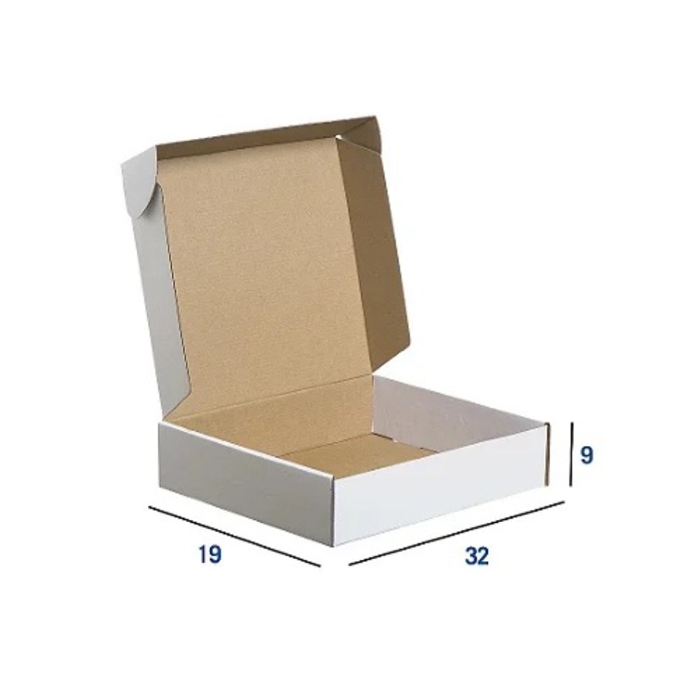 Caixa de Papelão Grande Branca - 32 x 19 x 9-AFK-777CX01