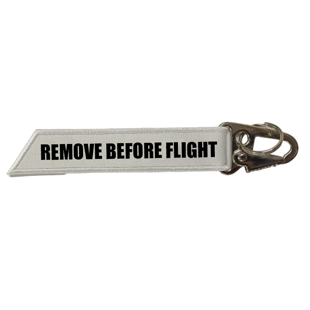Chaveiro de tecido - Remove Before Flight - com mosquetão