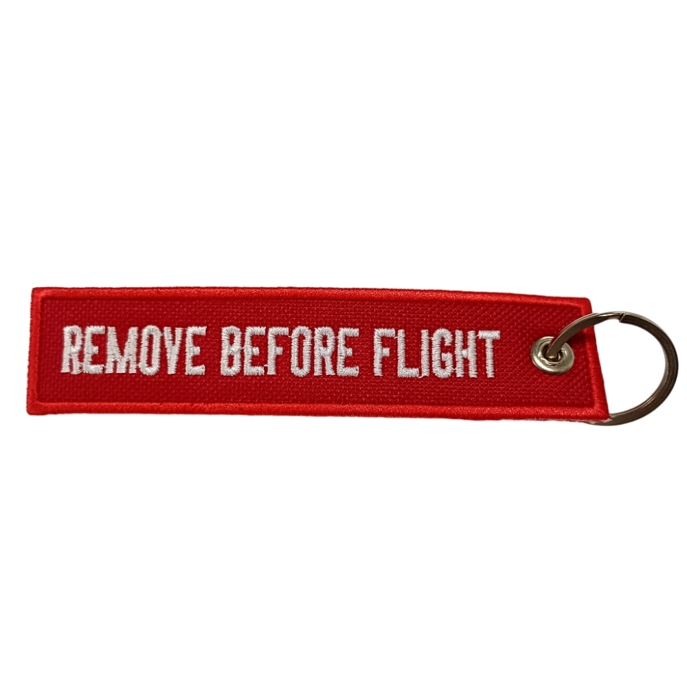 Chaveiro de tecido - Remove Before Flight - COM ARGOLA