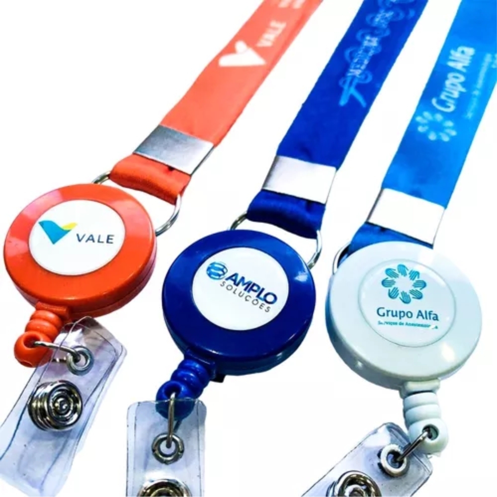 Cordão personalizado para Crachá - com Roller Clip