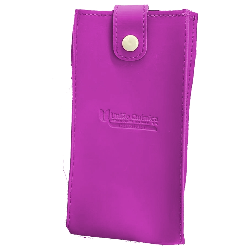 Porta celular em couro sintético com alça de ombro ou pescoço